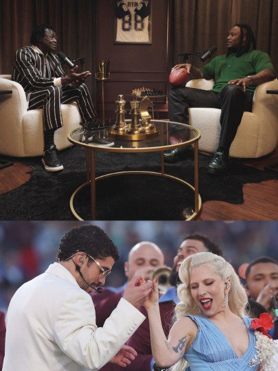 "i loved that i saw his history and all of his culture." -michael irvin showing love to bad bunny