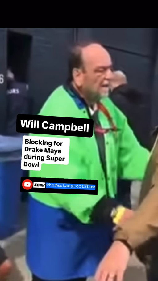 Is actual footage of Will Campbell blocking for Drake Maye during the Super Bowl has got people talking #willcampbell #seahawks #drakemaye #SuperBowl #patriots