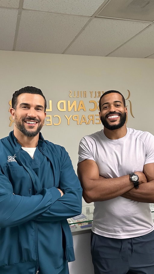 Eric Bigger, Bachelor alum, got his first Ring Dinger® and his reaction says it all! One pull, total reset.⁠
⁠
If your neck’s been feeling tight or stuck, come get checked out!