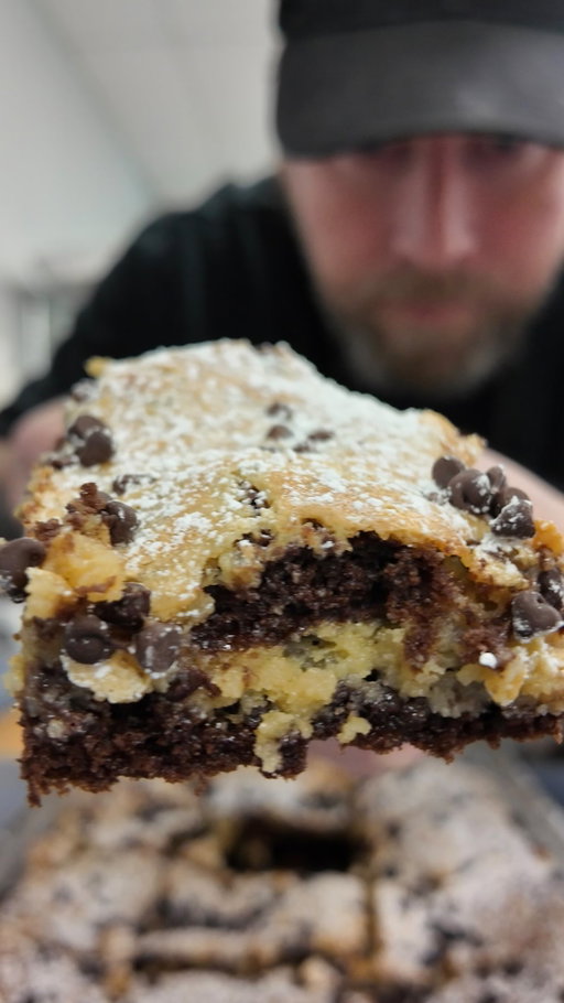 This is one you have to try! 

OOEY GOOEY DEVILS FOOD BUTTER CAKE 🧈 

🛒 Ingredients

Crust
• 1 box devils food cake mix
• 2 large eggs
• ½ cup butter, melted ￼

Filling
• 8 oz cream cheese, softened
• 2 large eggs, beaten
• 2 tbsp brown sugar
• 1 tsp vanilla extract
• 2 cups powdered sugar
• 1½ cups chocolate chips ￼

⸻

👩‍🍳 Directions

1️⃣ Preheat oven to 325°F and grease a 9×13 pan. ￼
2️⃣ Make crust: In a bowl, mix cake mix + egg + melted butter until combined. Press into the pan. ￼
3️⃣ Filling time: Beat cream cheese, beaten eggs, brown sugar & vanilla. Gradually add powdered sugar and mix until smooth. Stir in chocolate chips. ￼
4️⃣ Bake: Spread filling over crust and bake 40–45 min until edges are browned but center is still gooey. ￼
5️⃣ Finish: Let cool. Dust with extra powdered sugar & add extra chips if you want! 🍫✨ 

#groarkboysbbq #themeatteacher #baking