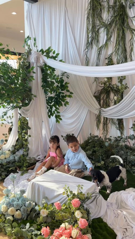 We did something intimate just us and the kids before sharing the gender with our loved ones 🎂🤍 A moment we’ll hold forever. Can’t wait to share the video tomorrow with everyone whos been part of our journey! 🥹 are you team boy or girl? 🩷💙