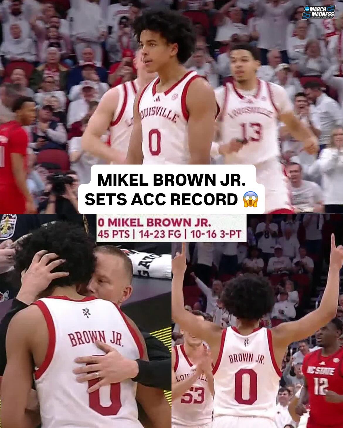 Mikel Brown Jr. made HISTORY tonight, eclipsing Cooper Flagg’s previous record for most points scored in a game by an ACC freshman 😳