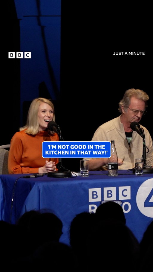 Rachel Parris claims she isn’t “good in the kitchen in that way”… But thankfully her husband is.

Just a Minute | Listen on BBC Sounds
