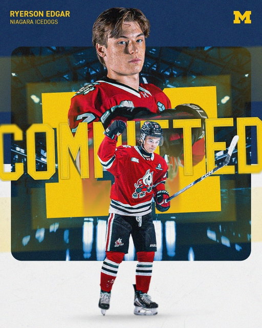ROOKIE SENSATION, RYERSON EDGAR, IS GOING BLUE! 〽️💙

Congratulations, @ryerson_edgar, on your commitment to the University of Michigan (@umichhockey). 

#DogCountry | #GoBlue