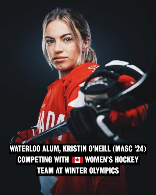 From #UWaterloo to Milano Cortina 2026, @kristinoneill20 is going for gold with the Canadian Women’s Hockey team at the Winter Olympics. 🇨🇦 All of Waterloo is behind you Kristin. Good luck and enjoy every moment! 👏👏👏 

📸 @heatherpollockphoto @teamcanada 
🎥 @hockeycanada TikTok 

#MilanoCortina2026 #UWaterlooProud 🖤💛