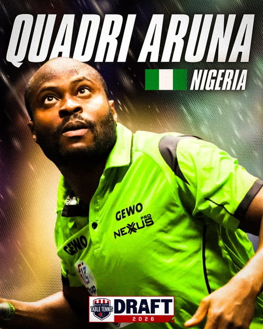 Nigerian star & World No. 34 Quadri Aruna has entered the 2026 MLTT Draft! (via @wtt, @ittfamericas) 

📰More details at MLTT.com 
🏓 Register for the MLTT Season 4 Draft from now through 3/23 (link in bio)