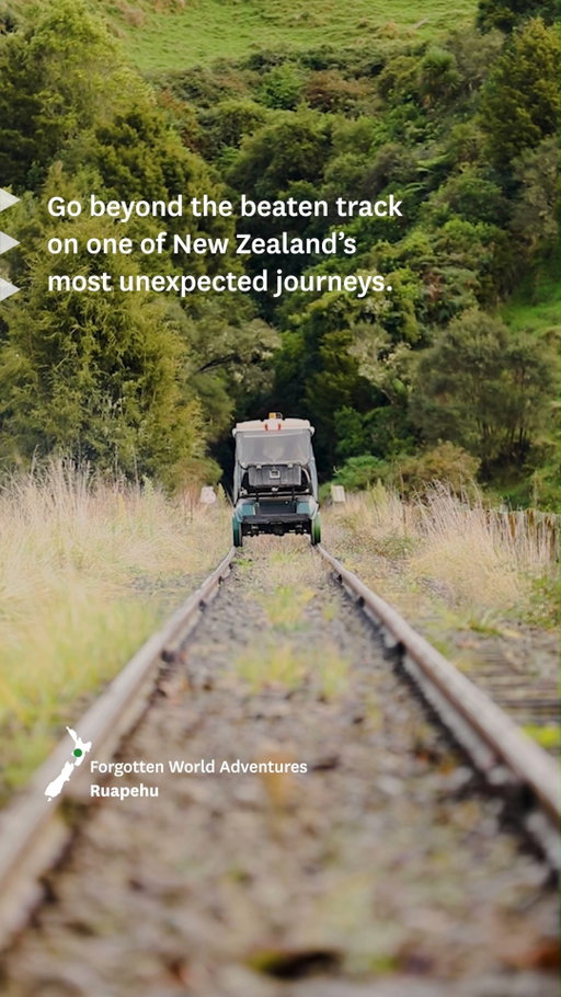 Explore backcountry towns, native bush, rugged hills, and hidden valleys while driving your own rail cart and soaking up Māori history along the way. 

Want to try driving a rail cart? Comment “Driver” and we’ll get you there!

📍@ForgottenWorldAdventures, Taumarunui

#NZMustDo #NZBucketList #FEEL100inNZ

👉@VisitRuapehu👈

ID: Two women drive a rail cart resembling a golf buggy along abandoned railway tracks. They travel through tunnels, enjoy snacks at picnic tables, and learn about the area’s history.