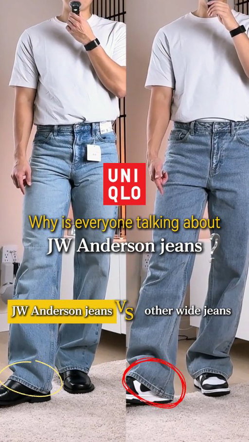 The search for the perfect wide-leg denim is over. 👖😎 Here’s why the Uniqlo x JW Anderson jeans are winning:

✅ 9-inch leg opening (the ultimate sweet spot!)
✅ Added gusset for a relaxed, vintage feel
✅ Designer cut without the designer price tag

The perfect balance of modern style and comfort. Have you grabbed a pair yet? 👇

JW Anderson Straight Jeans
ID: 482860

Height: 5'8" / 173 cm
Weight: 152 lbs / 69 kg

#menspants #uniqloxjwanderson #menswardrobe #denimlook #mensfashions