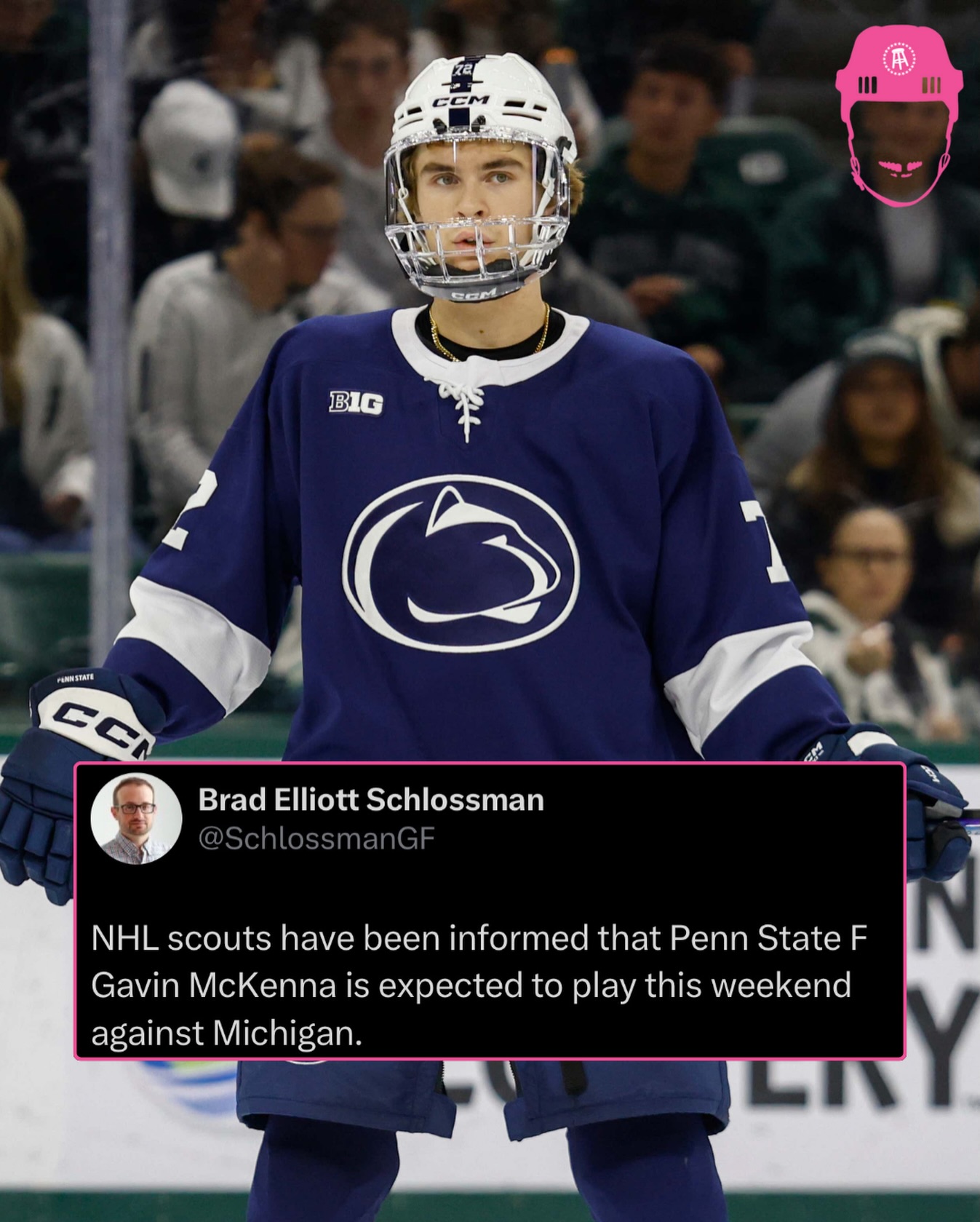 Gavin McKenna is IN for Penn State this weekend vs. Michigan