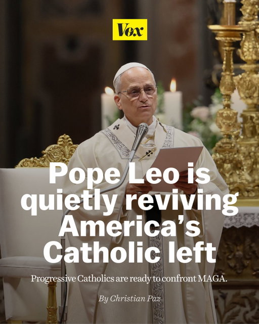 On one side is the religious right’s use of scripture and faith to justify and defend President Donald Trump’s agenda — and growing Christian nationalist sentiment. On the other side is the reshaping of the American Catholic Church under Pope Leo XIV.

Through new appointments, orders to his bishops to speak out about immigration, and public comments critiquing the direction of the US under Trump, the pope is setting up his bishops and priests to be evangelizers, to be vocal about human dignity, and to be a counterweight to the authoritarian and nationalist tendencies of the right.

While the church has long played a role in US politics, Pope Leo’s interventions, according to Christopher Hale, a Catholic writer and political activist who writes the Letters from Leo Substack, represent something new.

Find out more at the link in our bio. 

📸: Grzegorz Galazka