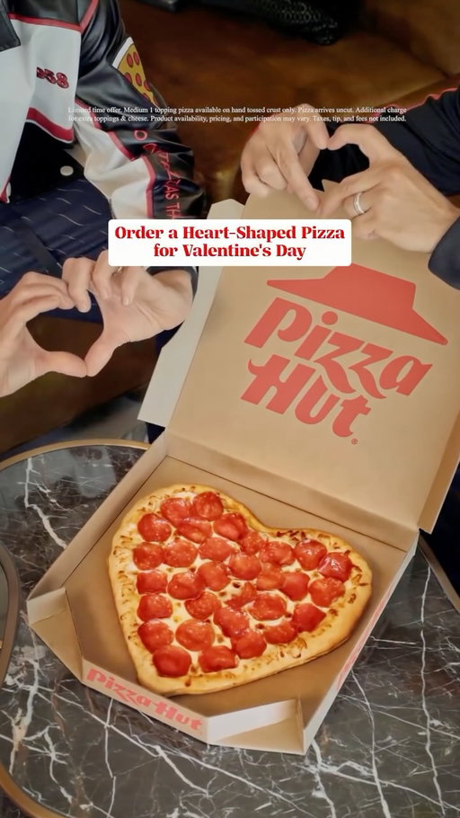 Settle this in the comments 🫶 What’s the shape of your heart? Either way… you’ll love @pizzahut Heart Shaped Pizza. Right @howie_dorough? Available until 2/22.
