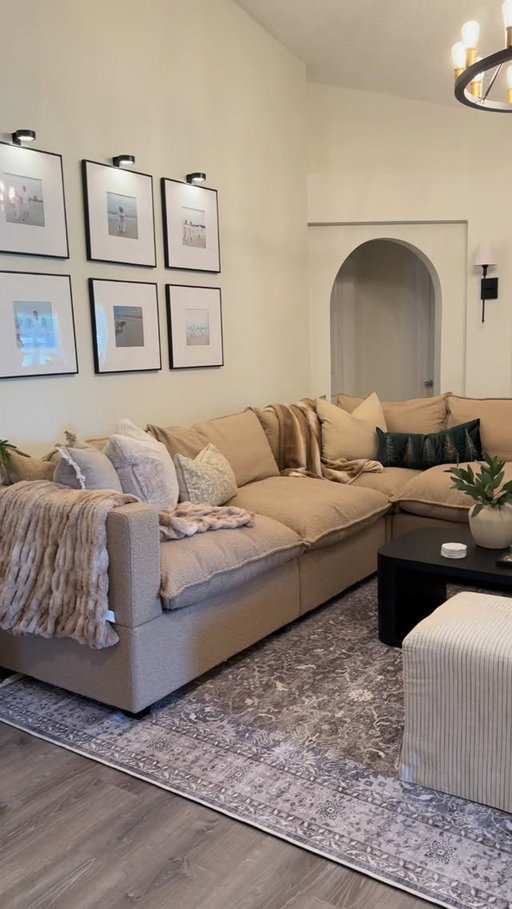 Get comfortable, this sofa has been waiting for you. 

🔎 Kova Pillow Corner Sectional in Fawn Performance Bouclé custom crafted for @decoratingnewbuild_