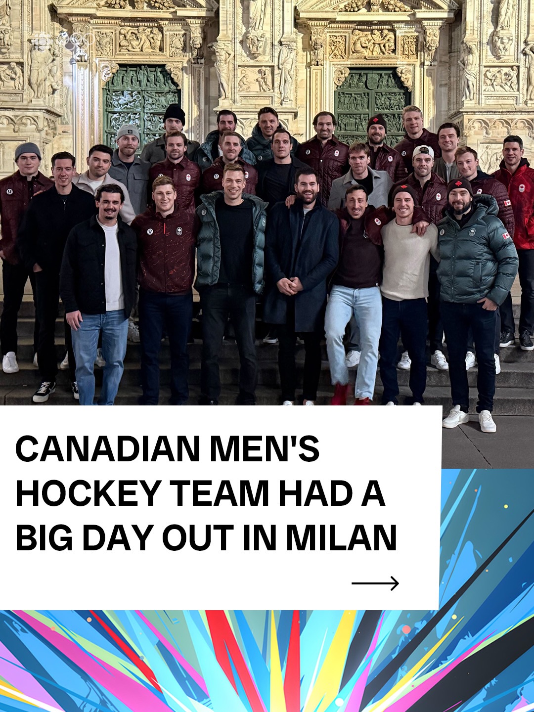 Canada’s men’s hockey team took a field trip around Milan today🤩🇨🇦