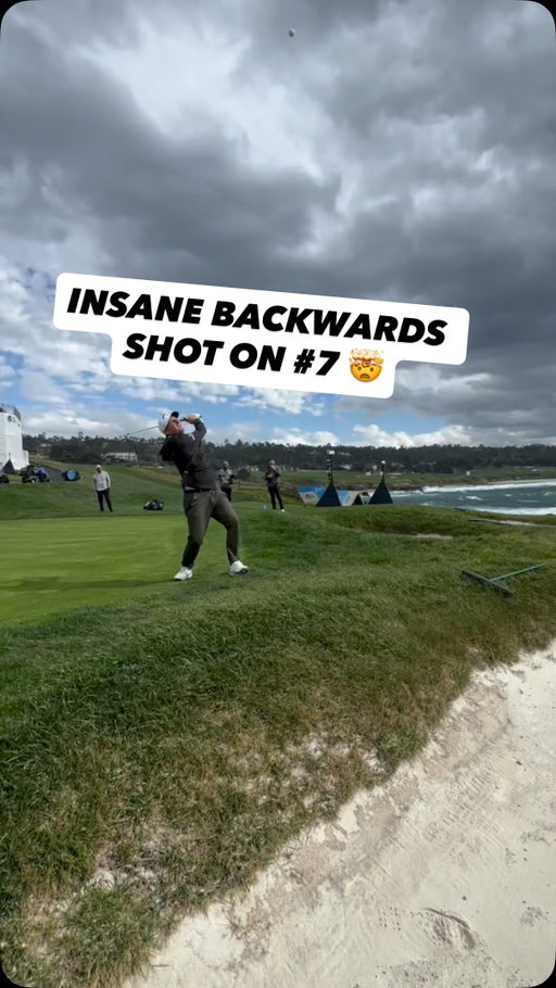 Gettin' weird into the wind at Pebble Beach with @grilloemiliano 🤯 Your move @gm__golf & @holein1trickshots