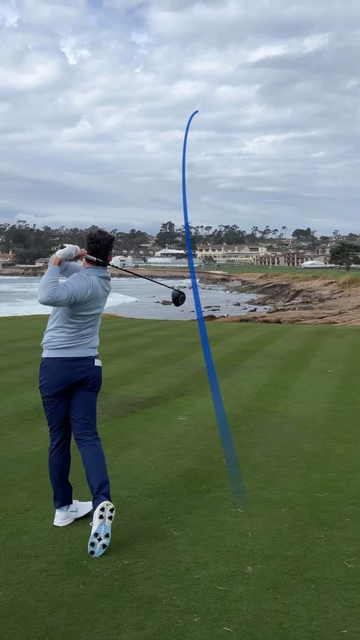 Quite possibly the best eagle you’ll see all week. @rorymcilroy battling the elements on the 18th at Pebble Beach. #Qi4D #TeamTaylorMade