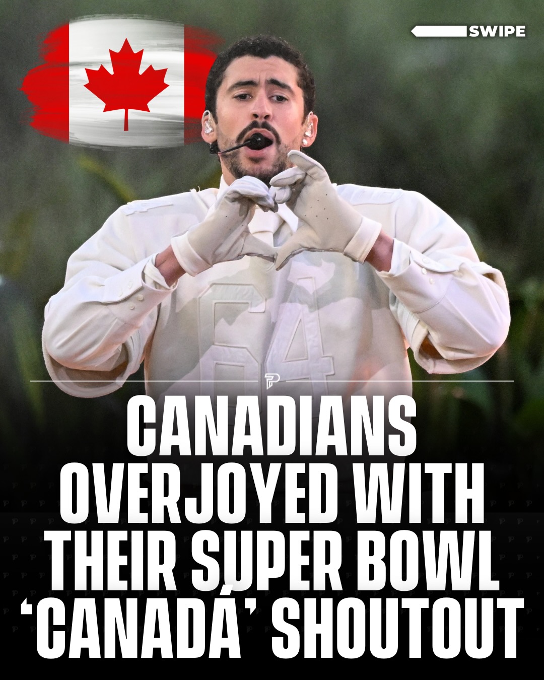 When Bad Bunny wrapped up his Super Bowl halftime show by naming every country in the Americas, all the way up to “Canadá”, the reaction from Canadians was pure pride and joy. 🇨🇦❤️

From social posts celebrating the shoutout to memes about finally being seen on the biggest stage, it was a moment of inclusion that people across Canada happily embraced.

Video credits:
Slide 2: @mxpl
Slide 4: @keestercomedy

#viral #pubity #halftime #badbunny