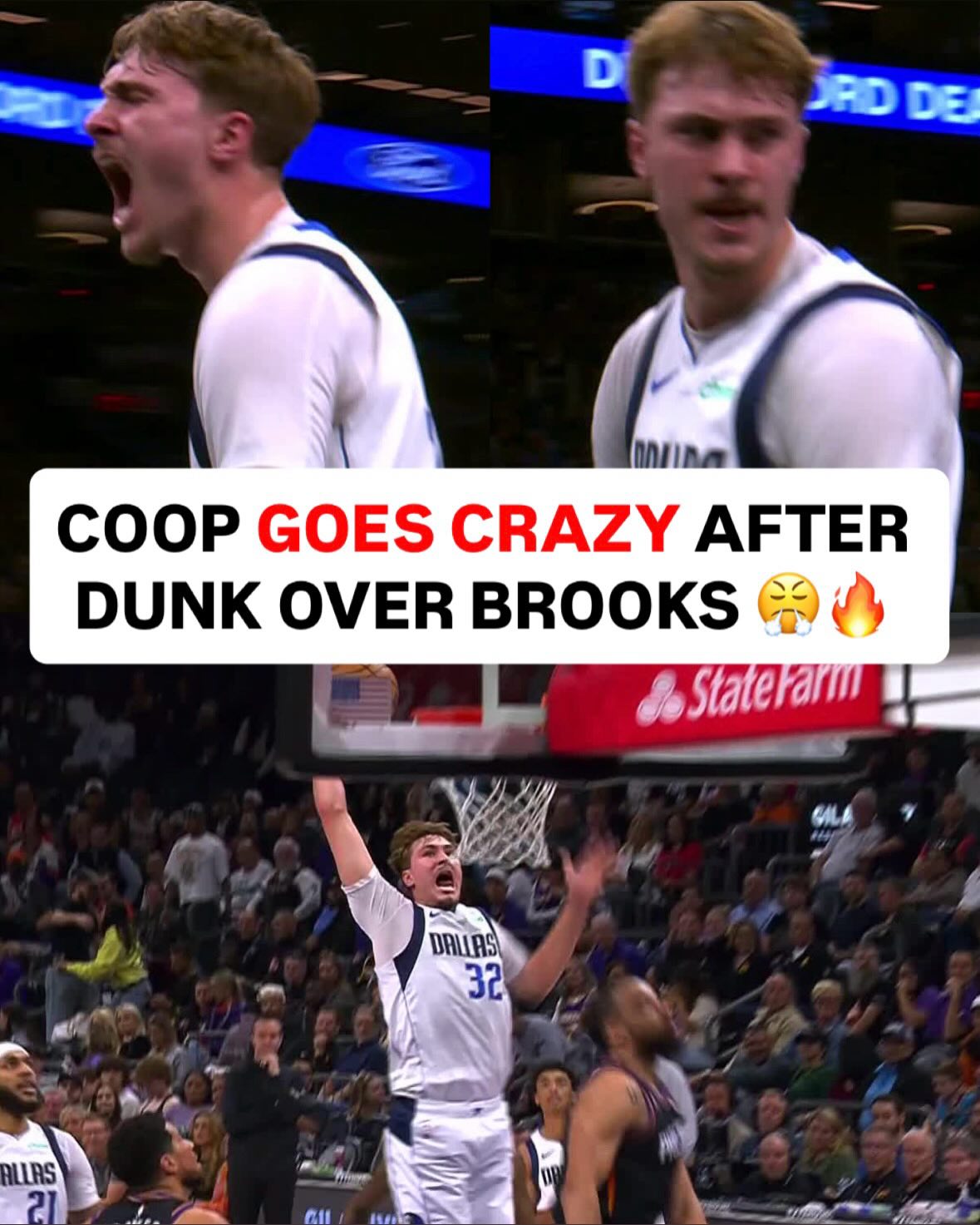 COOPER FLAGG HYPED AFTER SLAM OVER DILLION BROOKS 🤯🔥🔥