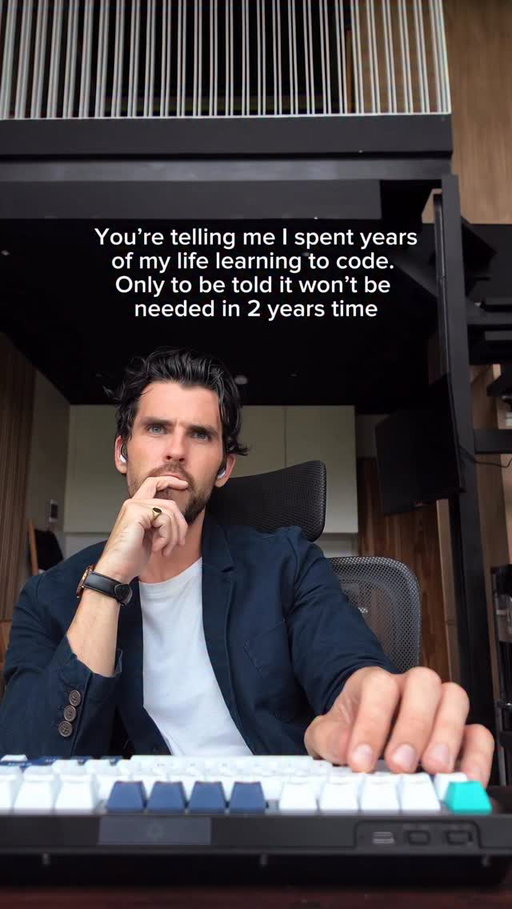 give me a second to process this 

*the role is going to evolve and be less about writing code, more about the human elements. Validating LLM output, working with others to translate a business needs into a feature or product, ideation. Not necessarily a bad thing, embrace it. 

This is not a doomsday post (by an ‘ai influencer’ who’s never worked on a professional codebase in their life and doesn’t understand the role). It’s me mourning that I won’t be hand coding much in the future. Which I will miss. But things change, I wouldn’t want to do the same thing in 10 years time. And change is exciting to. The SWE role will evolve, and I’ve written extensively in my newsletter and also talked about it in my YouTube videos if you’re curious 👾

[software engineer, programming, coding, tech]