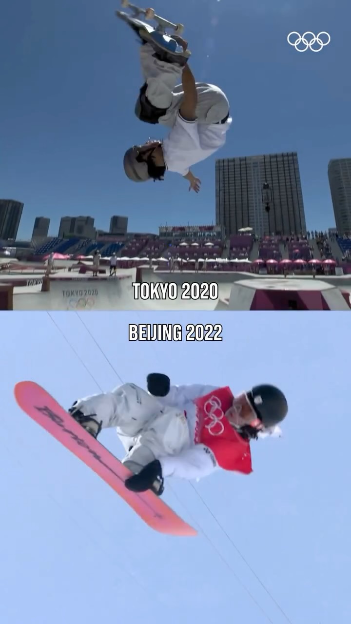 Ayumu Hirano 🇯🇵 crossed seasons and surfaces.

From skateboarding at Tokyo 2020 to Olympic gold in snowboard halfpipe at Beijing 2022. 🥇

#Olympics #MilanoCortina2026 #WinterOlympics #Snowboarding