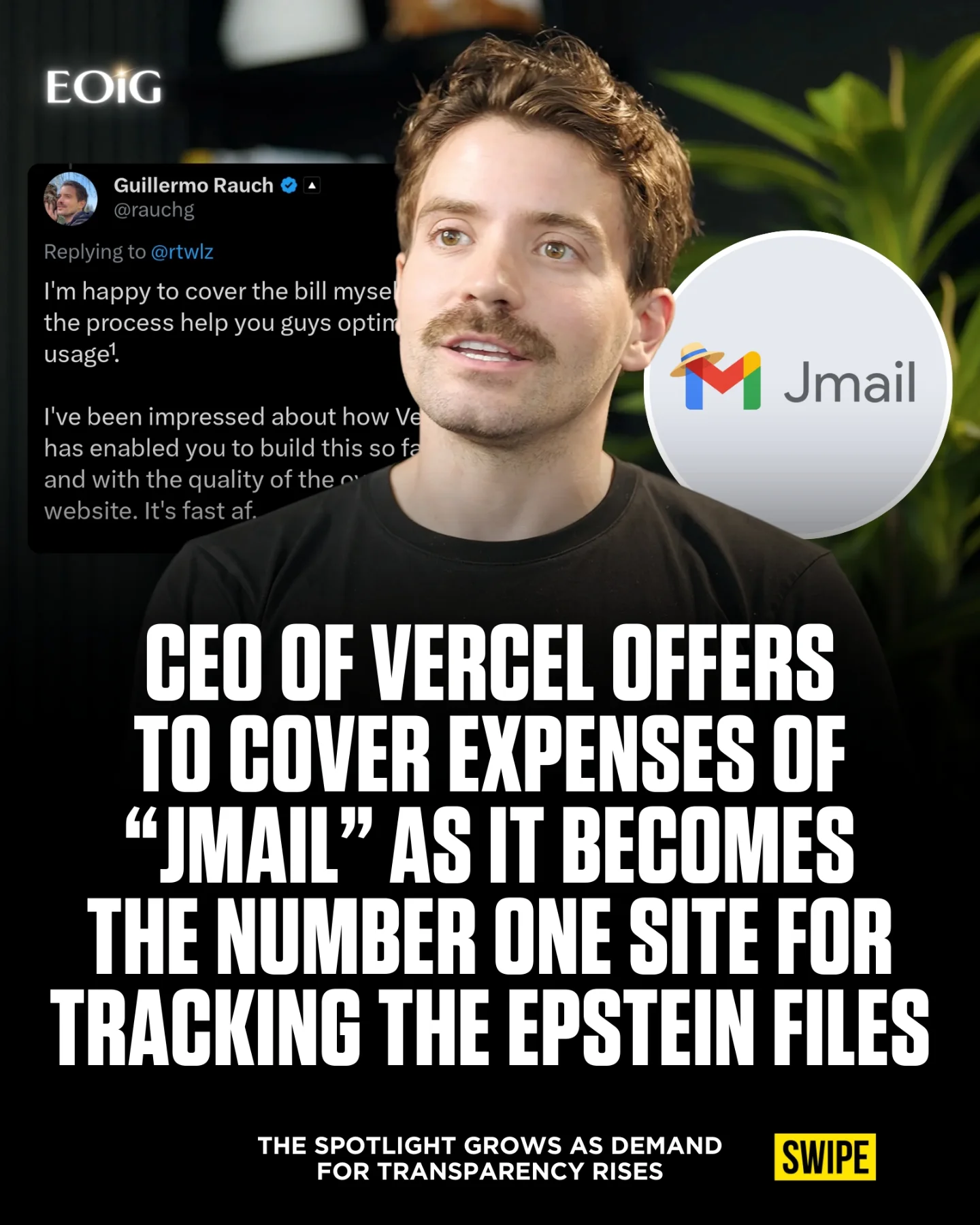 The CEO of Vercel offered to personally cover the hosting expenses of the website Jmail after it became the most visited platform for tracking the Epstein files.

Jmail reportedly crossed 450 million page views in a short time, and the sudden surge in traffic created a massive cloud computing bill of more than 46,000 dollars despite heavy optimization efforts.

The creator of the site explained that community donations helped temporarily, but the costs were not sustainable at that scale without external support.

This incident shows how quickly independent online projects can turn into major global resources, and how infrastructure costs become a serious challenge when unexpected public demand grows rapidly.

Follow us (@entrepreneursonig) for everything related to entrepreneurs