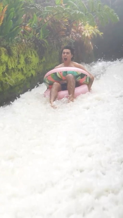 Jungle water slide straight out of a movie!