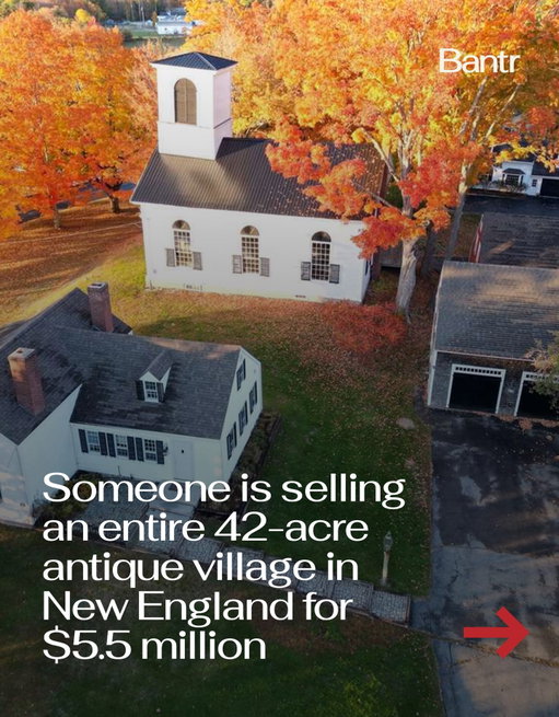 Have you ever wanted to own an entire village?

Tut Hill in Pittston, Maine spans 42.5 acres and includes 21 buildings, from a Greek Revival home to an 1825 church, plus barns, garages, apartments, and apple trees lining the property. The asking price is $5.5 million.

It’s been pitched as a wedding venue, corporate retreat campus, or private estate. There are multi-bay garages for collectors, restored historic spaces for events, and enough land to feel like your own world.

For context, $5.5M in some cities gets you a luxury condo. Here, it gets you a village.

So… are we all chipping in?

Media via Anna Boucher/Pouliot Real Estate

#bantrtravel #villageforsale #realestate