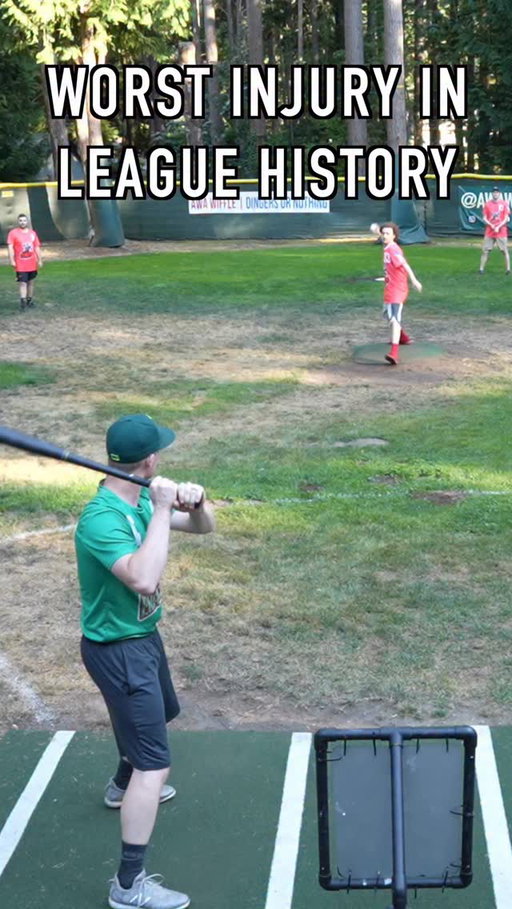 Worst Injury in League History?😭 #dingersornothing #wiffleball #baseball