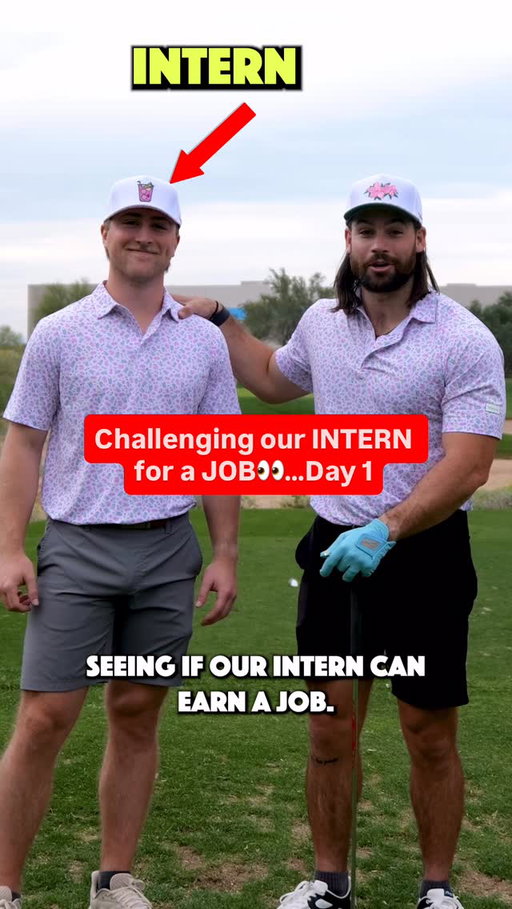 We told our intern that if he can beat us on a hole, then we would give him a job! Day one has brought to you by the @getyourwaggleon azalea collection! Download the Waggle app for early access! 

#golf #golftips #golfchallenge #wagglepartner