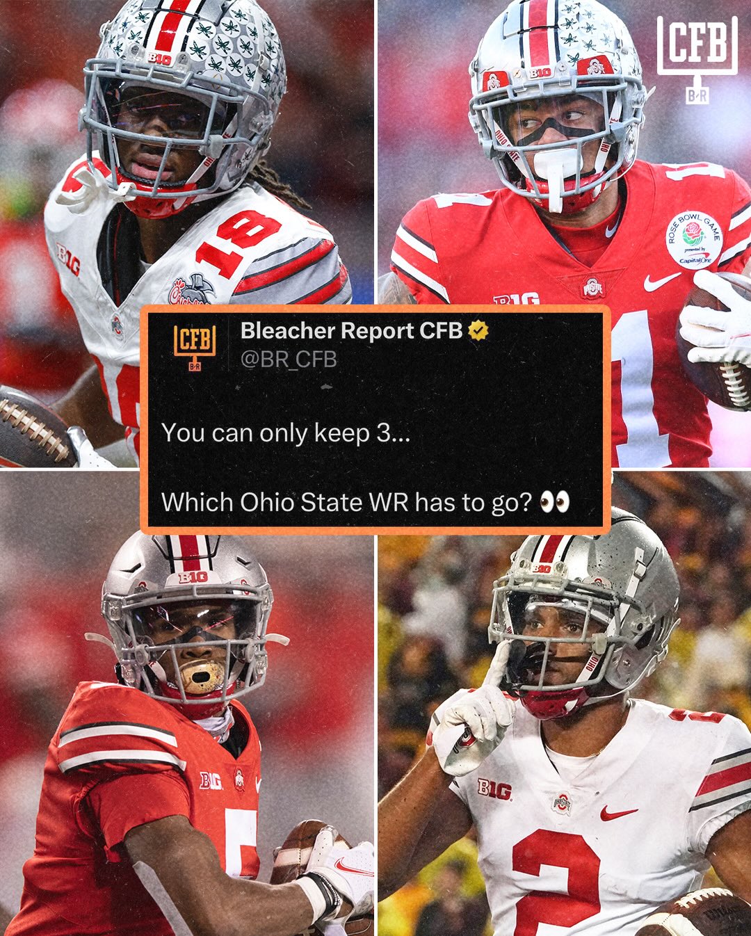 Who has to go from this UNREAL Ohio State WR room 😳