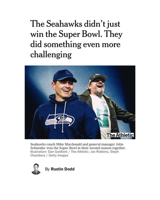 Loved discussing @seahawks culture with @theathletichq 

Check it out! 🔥

#football #seahawks #culture #psychology
