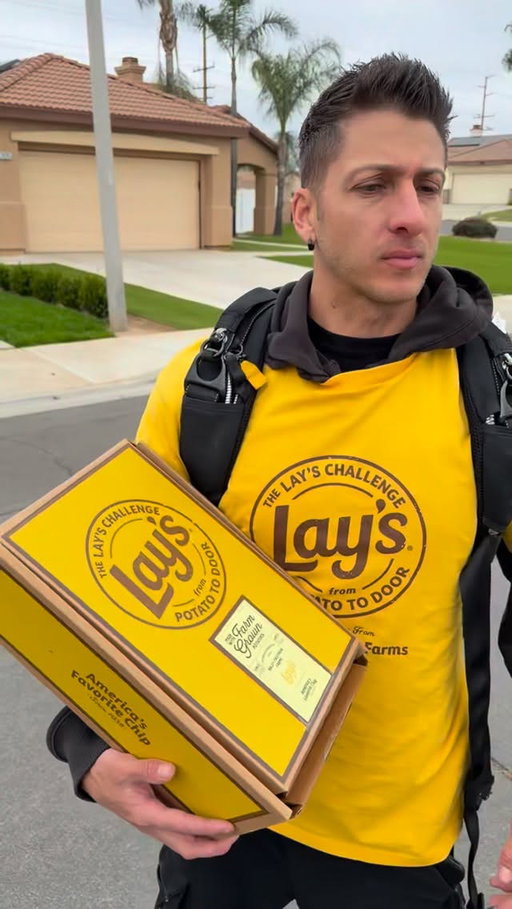 @freddychase is surprising his friend with the freshest bag of Lay’s chips for our 72 hour challenge!