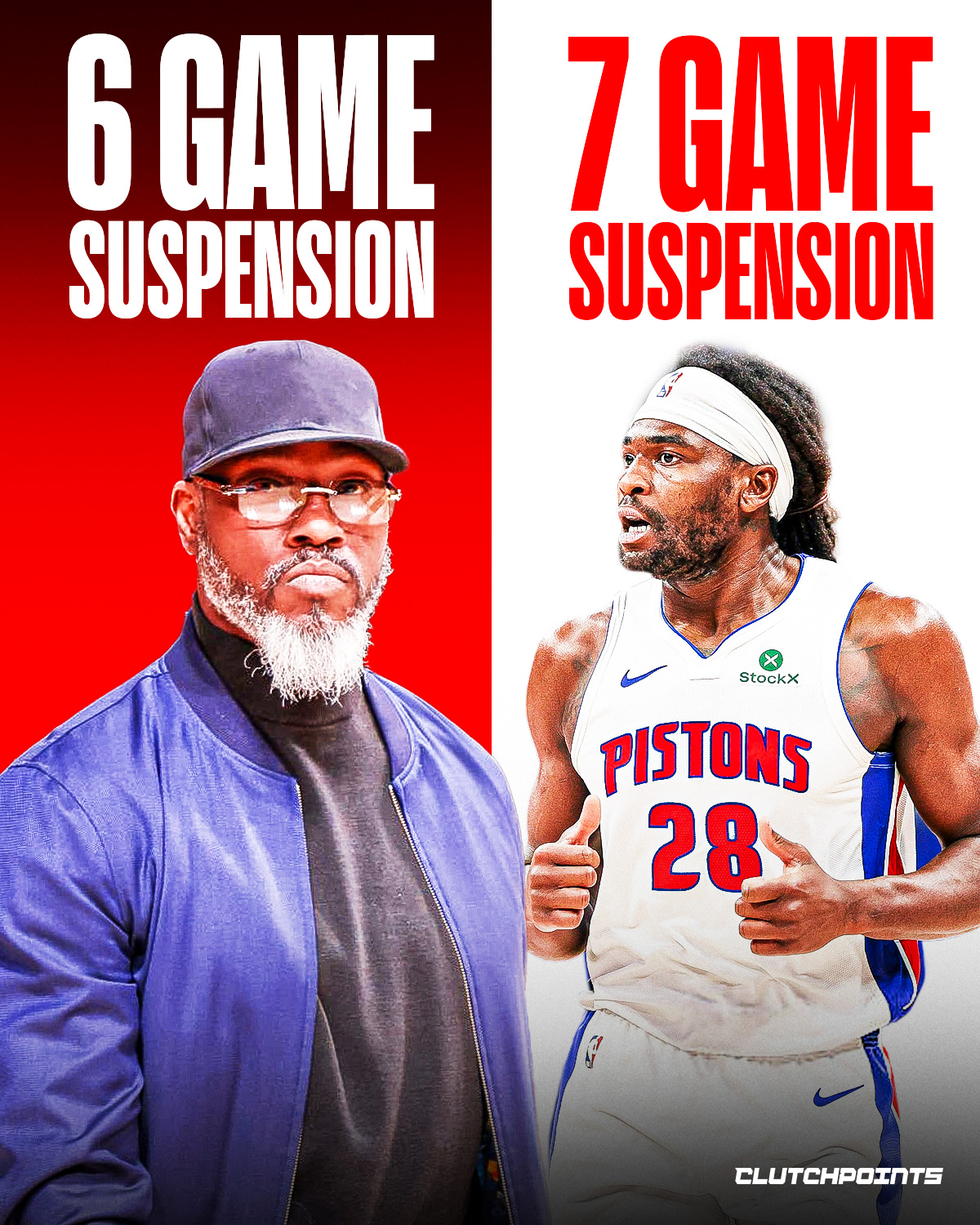 Isaiah Stewart just made NBA history for all the wrong reasons. 

The Pistons big man has been handed a 7-game suspension, longer than Ben Wallace received during the infamous “Malice at the Palace” in 2004, when Wallace sat for six games.

Stewart’s suspension comes after a heated incident on the court. 

Did he deserve that 7-game suspension?