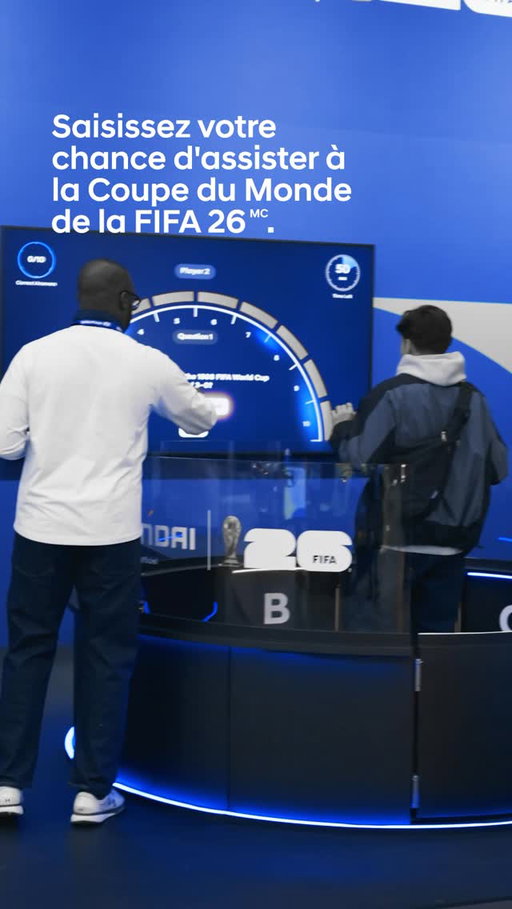 Le Salon de l’auto de Montréal a été un succès! 👏 C’est maintenant au tour de Toronto.
 
Venez participer au Défi du Meneur de jeu au Salon international de l’auto du Canada à Toronto du 13 au 22 février et courez la chance de gagner deux billets pour un match de la Coupe du Monde de la FIFA 26MC. #AutoShowCA
 
Le règlement officiel du concours s’applique.
 
#HyundaiCanada