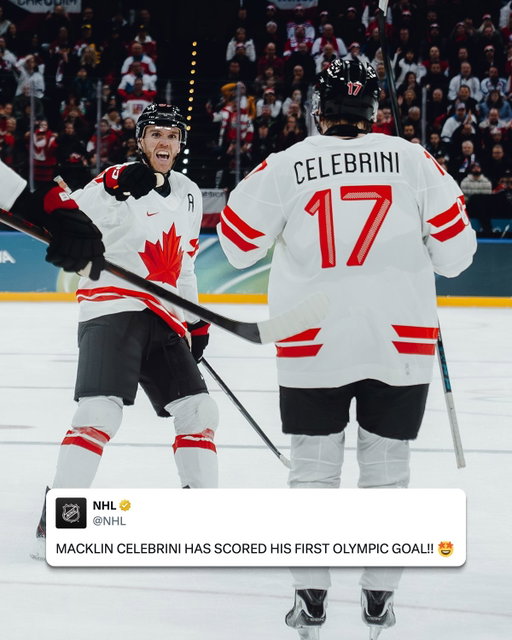 MACKLIN CELEBRINI HAS ARRIVED!! 🍁 

📺: Czechia vs. Canada is LIVE at the #MilanoCortina2026 #WinterOlympics on @peacock, @usanetwork, @cbc.sports, & @cbcgem!