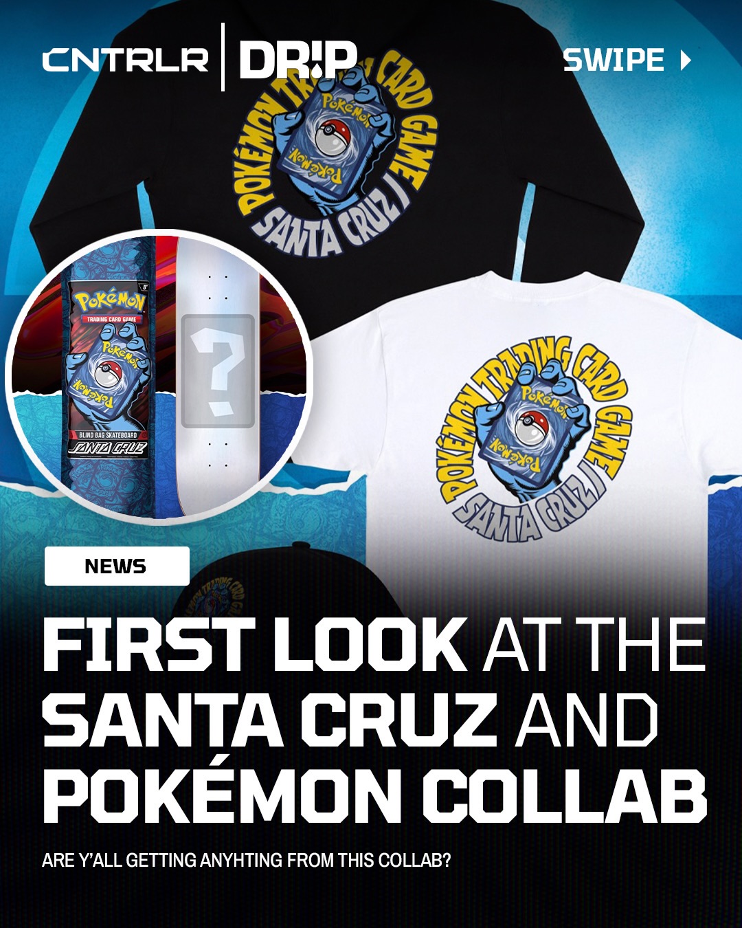 Pokémon and Santa Cruz have teamed up for a new clothing collab‼️👀

The new collab will feature hats, hoodies, shirts, blind bag skateboards and more.

The collab releases in Fall 2026, according to the Santa Cruz website. Are y’all getting anything from this collab when it drops⁉️