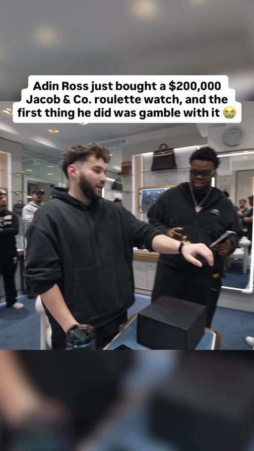 Adin Ross just bought a $200,000 Jacob & Co. roulette watch, and the first thing he did was gamble with it 😭