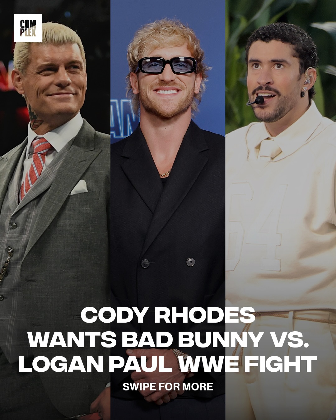 Who wants to see Bad Bunny vs. Logan Paul? 👀

LINK IN @complexsports BIO 🔗 for more