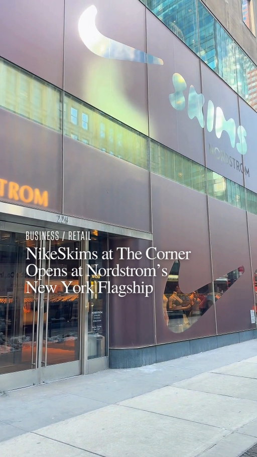 NikeSkims has unveiled a limited-time pop-up at The Corner at the @nordstromnyc flagship.

The immersive retail experience invites customers to explore the intersection of sport and style while discovering the latest spring ’26 collection, inspired by the modern ballerina and designed for performance and everyday wear. It’s the first time @nordstrom has carried NikeSkims, a brand created by @nike and kimkardashian's @Skims, which was launched last fall.

Read more details about the pop-up shop at WWD.com — #linkinbio

Report: @lisajlockwood 
Video: @nikarajohns