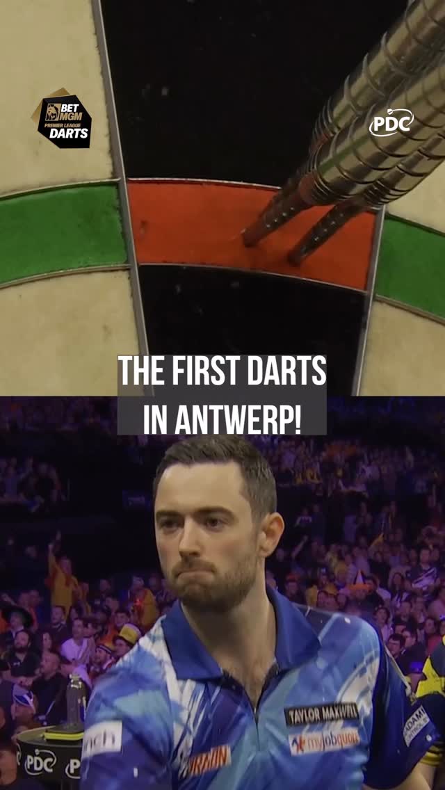 The first three Premier League darts thrown in Antwerp... 🇧🇪