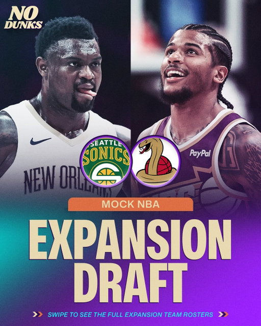 Fun hypothetical from Wednesday’s No Dunks podcast: GM @jeskeets (the Seattle SuperSonics) and GM @tasmelas (the Las Vegas Venom) held a mock NBA expansion draft to select their rosters. (Note: The pool of unprotected players came via @spotrac.) 

Which expansion team do you like more?