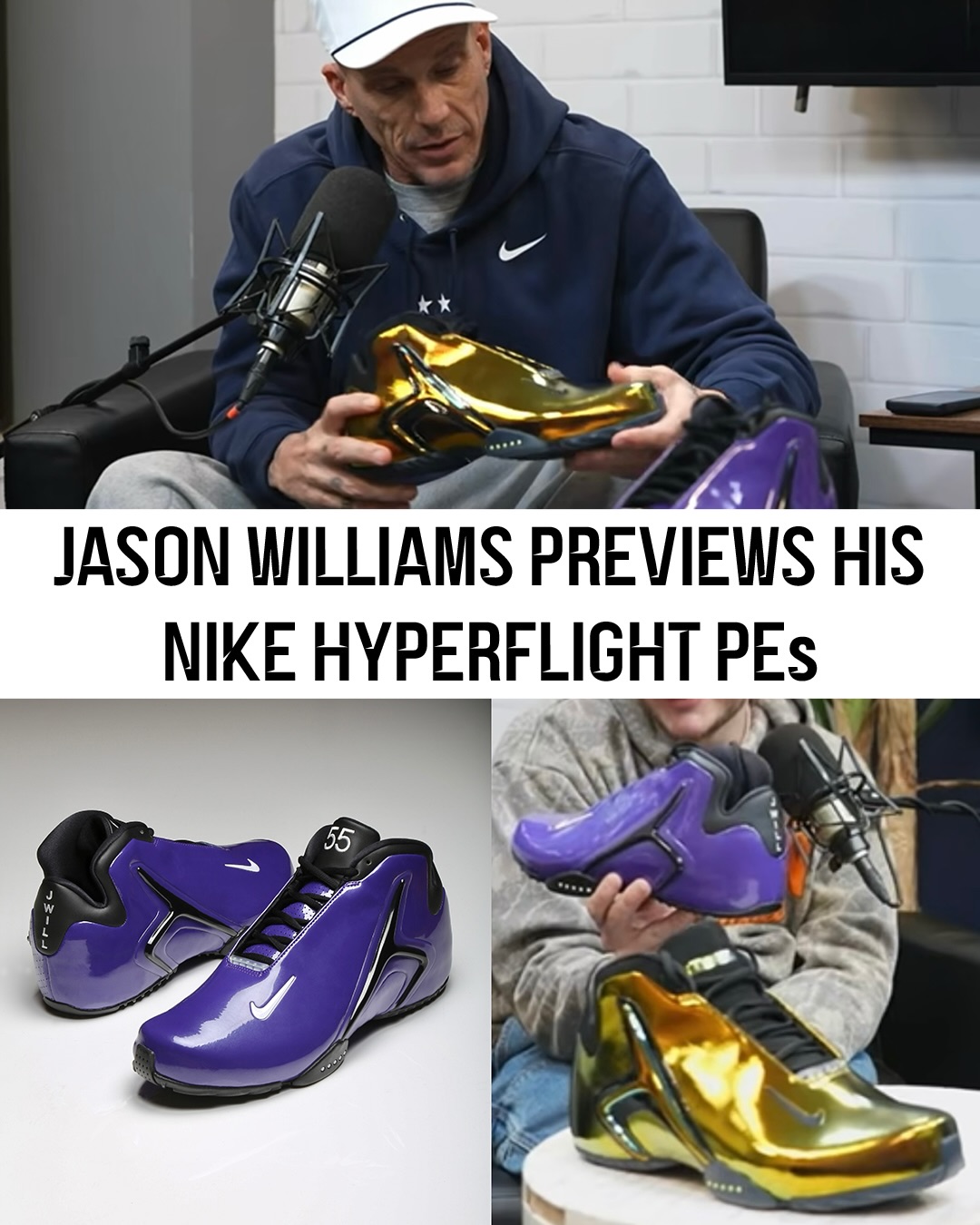 Down to the #55 and JWill logo, the Nike Hyperflight returns this Saturday at All-Star Weekend with the OG detailing intact. 

White Chocolate broke down his ties with the Swoosh and his upcoming PEs releases on the @hoopinhollerin pod.