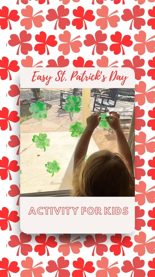 🍀💚🍀Follow for more easy St. Patrick’s Day Ideas! These easy DIY St. Patrick’s Day window clings were so fun & easy to make! My kids had a blast!
Mix together:
- 3 tbsp school glue
- 1/4 tsp dish soap 
- a few drops of green food coloring then paint your clovers onto a ziplock bag and let dry! Hope y’all enjoy! #thingstodowithkids #stpatricksday #kidactivities #mom #momhack