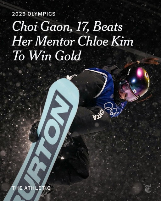 Seventeen-year-old Choi Gaon won gold in women’s snowboarding halfpipe, earning South Korea its first gold medal of the 2026 Winter Games.

Gaon upset the two-time defending Olympic champion, the U.S.'s Chloe Kim, who was looking to be the first person to three-peat in the event. Kim got silver and Mitsuki Ono of Japan got bronze.

Tap the link in bio to read how Kim was beaten by the South Korean teen sensation who she has mentored leading up to this event.

Photos by @dontgabalot