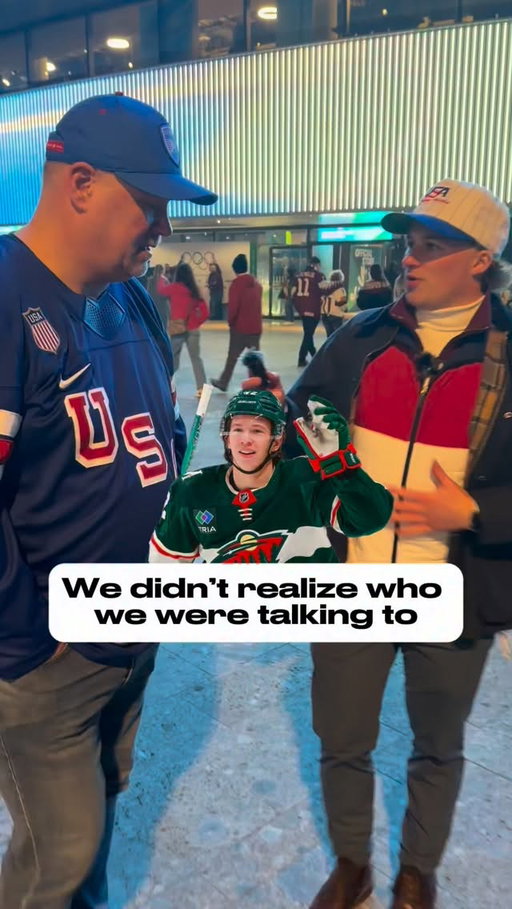 @timmy_takes had no idea he was talking to Matt Boldy’s Dad 😂🔥 @mattboldy