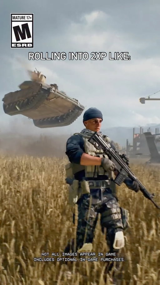 Double XP is live 📣

Say less. Deploy the tankcopter.

Weapon ⬆️
Career ⬆️
Hardware ⬆️

Respectfully, we are pulling up unreasonably loud. 

2XP Ends Feb 16, 12:00 UTC.