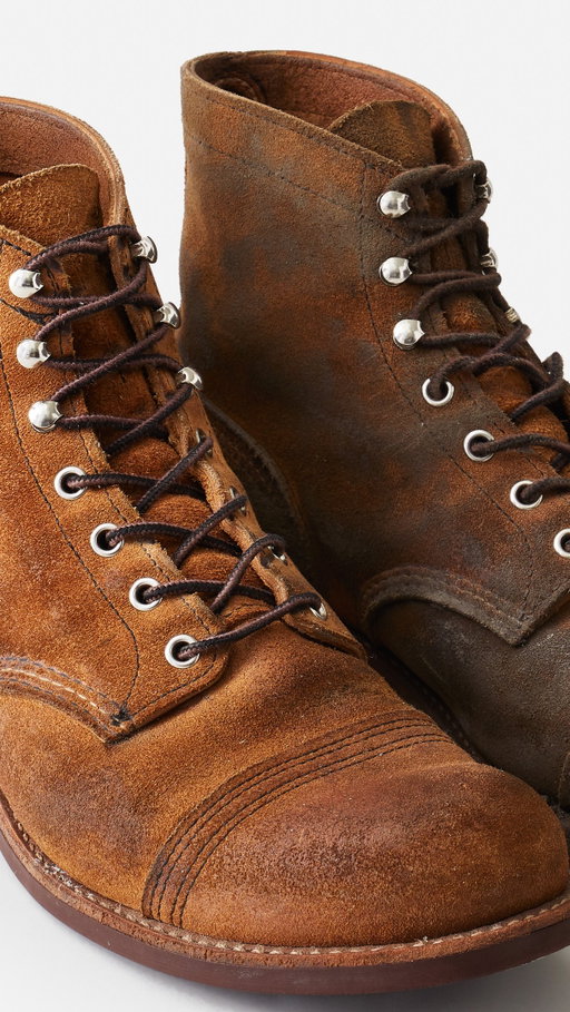 Iron Ranger #8083 Care —

Leather: Hawthorne Muleskinner
Cleaned with: Roughout Cleaner Kit
Conditioned with: Mink Oil
Protected with: Leather Protector

—
Shop products used at link in bio
#RedWingHeritage