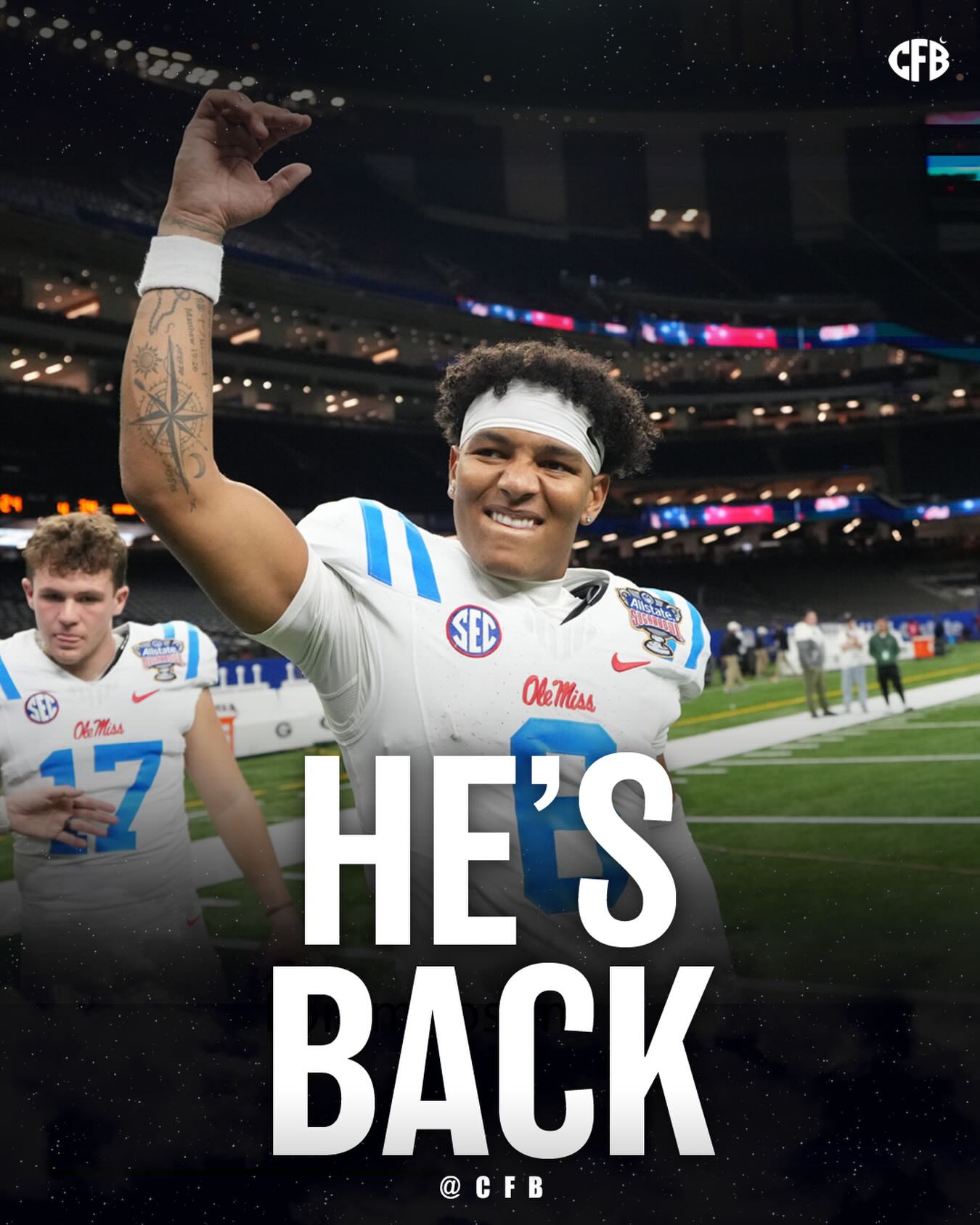 BREAKING: Ole Miss QB Trinidad Chambliss has been granted a sixth season of eligibility by a state court judge in Mississippi. 

Chambliss received an injunction today, which paves the way for him to play in 2026 after the NCAA ruled his ineligibility. 

(The NCAA can still appeal.)

WOW, thoughts? 👀🎉

HE’S BACK🗣️ 

📸 @petethamel / ESPN