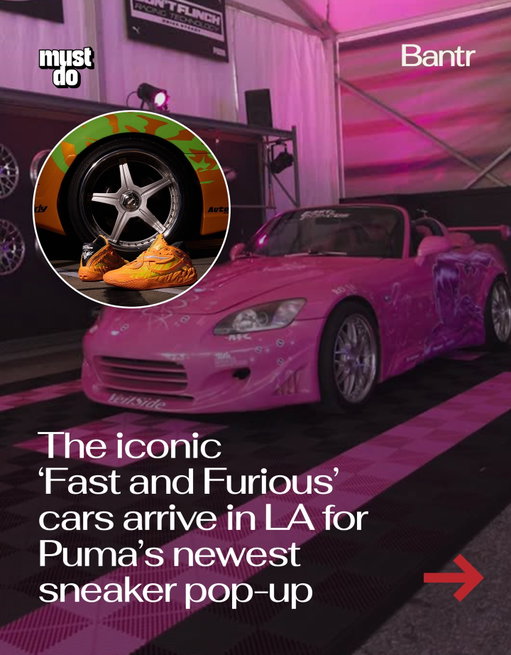 LA’s All-Star Weekend just got faster.

LaMelo Ball just linked with PUMA and the Fast & Furious franchise to turn some of the most iconic movie cars ever into wearable heat.

We’re talking:

 • Suki’s pink Honda S2000
 • Brian O’Conner’s orange Toyota Supra
 • The silver Nissan Skyline GT-R R34
 • Dom Toretto’s 1970 Dodge Charger

All reimagined across the MB.05 and LaFrancé silhouettes.

And if you’re in LA, you get first dibs IRL at the All-Star Weekend pop-up put on by PUMA Hoops.

📍 1046 S Figueroa
 📅 February 13–15

Media via PUMA Hoops / FastSaga Instagram

#bantrcars #mustdolosangeles #fastandfurious #sneakers #mensfashion