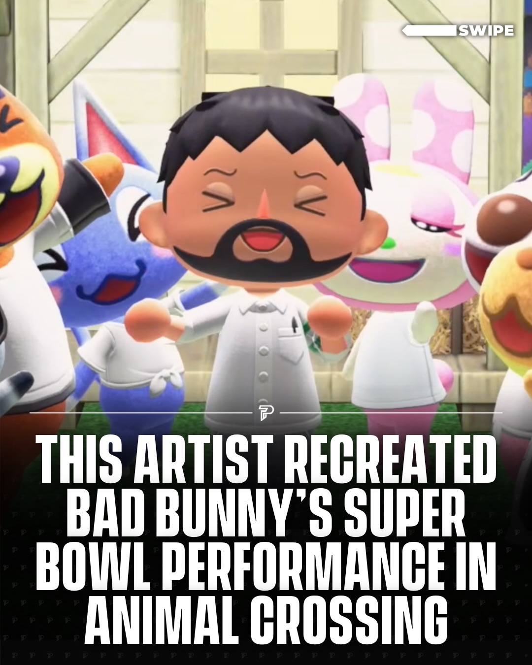 An artist named @lillithcrossing recreated Bad Bunny’s Super Bowl halftime show, saying she was inspired as a Mexican American by the unity he spoke about during his performance.

She shared that her father came to America as a child and built a beautiful life for her and her family, and she wanted to reflect that feeling through her work.

She said it took several hours to mock up and build the scene in Animal Crossing, record it, and then edit it all together. She also thanked @badbunnypr and hopes he will see it.

via @lillithcrossing

#Pubity #Viral #Art #gaming