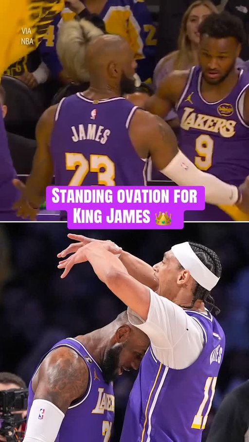 LeBron received a standing ovation after becoming the oldest player in NBA history to record a triple-double 🔥